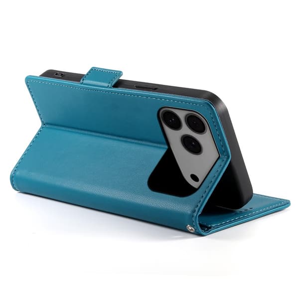 SKALO PU-Läder Plånboksfodral för iPhone 18 Pro Max - Blå