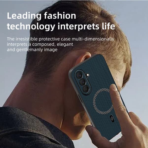 SKALO Triangle Texture PU-Læder Cover til Samsung Galaxy A57 5G - Sort
