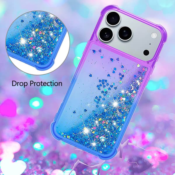 SKALO Kviksand Glitter Cover til iPhone 18 Pro Max - Lilla-Blå