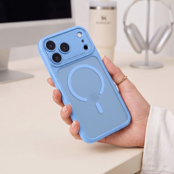 Tech-Protect MagPeak MagSafe CC Cover til iPhone 18 Pro Max - Lyseblå
