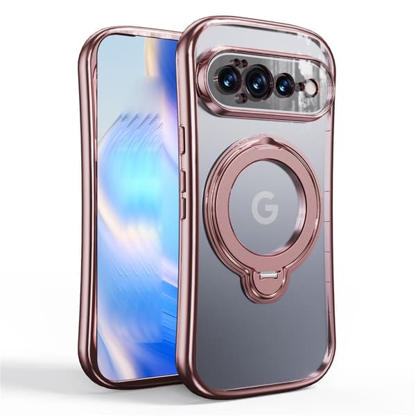 SKALO Electroplated 360° Ring TPU Skal för Google Pixel 11 - Rosa
