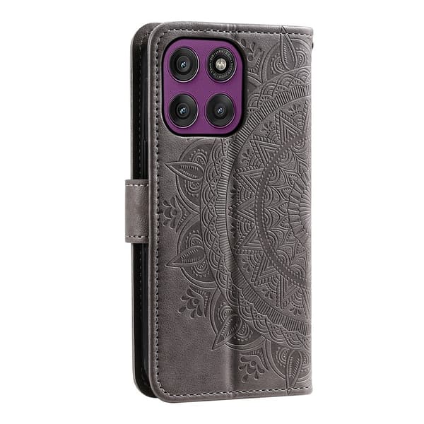 SKALO Motorola Edge 70 Mandala Plånboksfodral - Grå