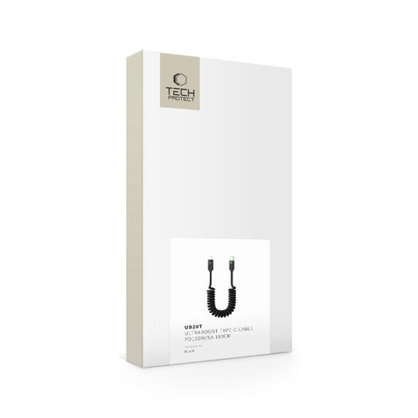 Tech-Protect UB20T Ultraboost USB-C-kabel 100W 1.8m - Sort