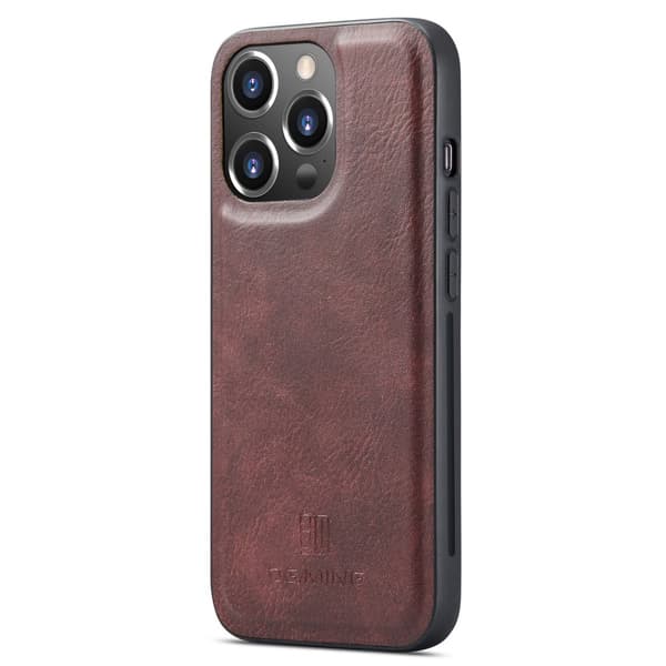 DG MING iPhone 14 Pro Max 2-i-1 Magnet Plånboksfodral - Röd