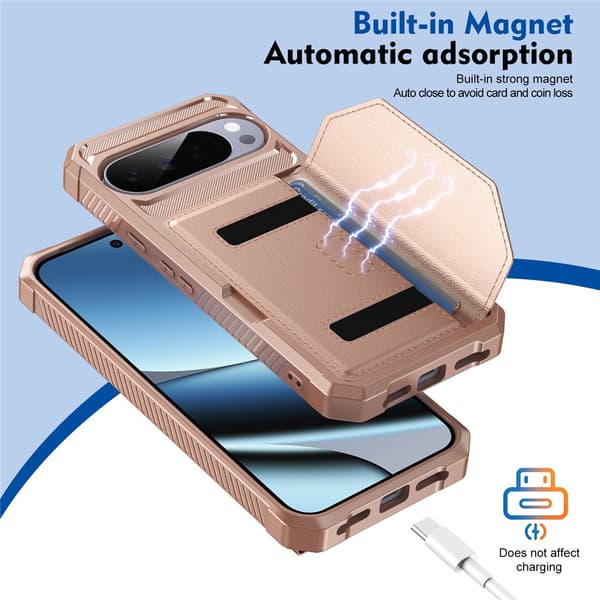 SKALO Armor Kortholder Cover til Google Pixel 11 - Rosa guld