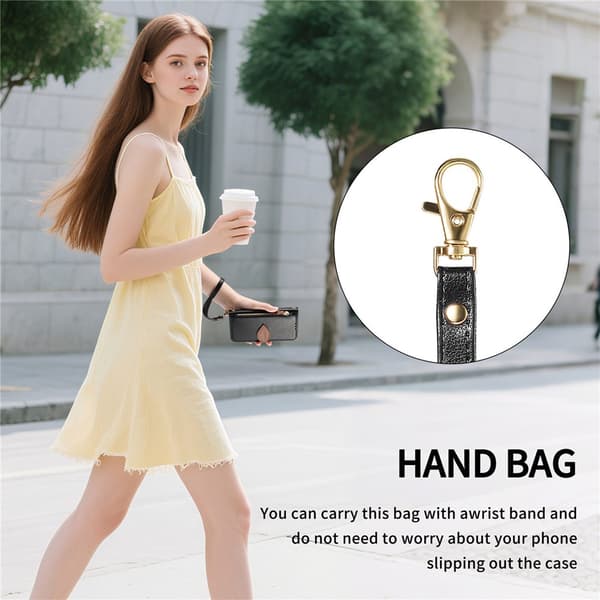 SKALO PU-Læder Bladdesign Flip Cover til iPhone 18 Pro Max - Sort