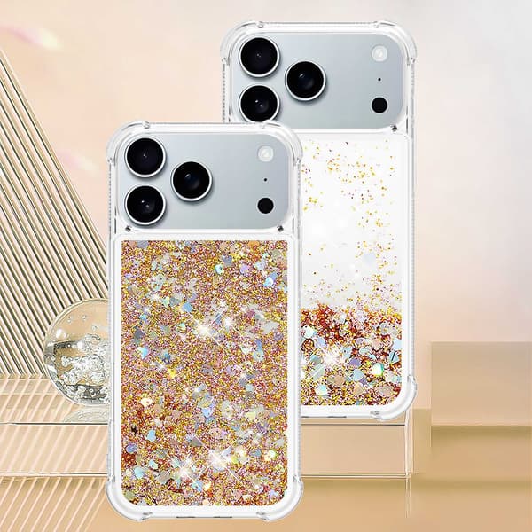 SKALO Kvicksand Glitter Skal för iPhone 18 Pro - Guld