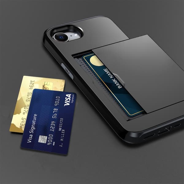 SKALO Armor Kortholder Cover til iPhone 17e - Sort