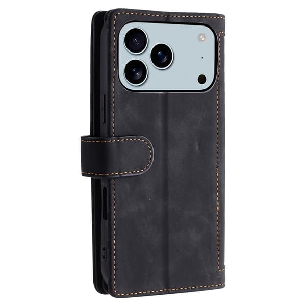 SKALO Big Wallet 9-LOMMER Flip Cover til iPhone 18 Pro Max - Sort