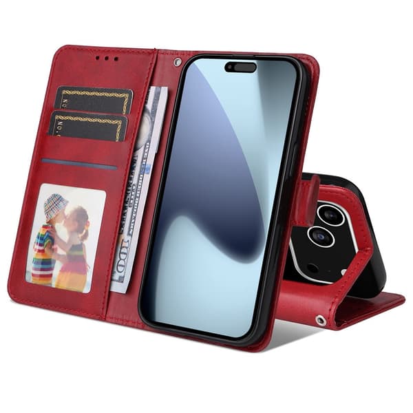 SKALO PU-läder Plånboksfodral för iPhone 18 Pro