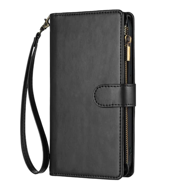 SKALO L01 Big Wallet Zipper Cover til iPhone 18 Pro - Sort