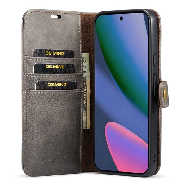 DG MING 2-i-1 Magnet Plånboksfodral för Google Pixel 11 Pro XL - Grå