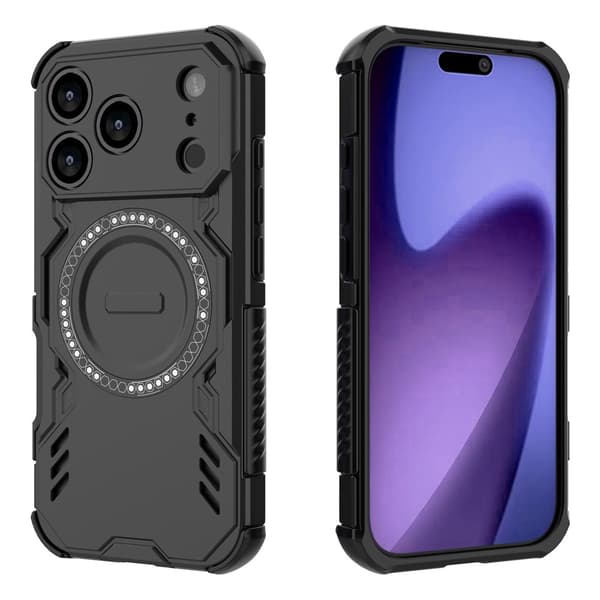SKALO Armor Ventilated Heat Dissipation Cover til iPhone 18 Pro - Sort