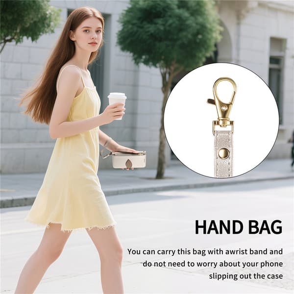 SKALO PU-Læder Bladdesign Flip Cover til iPhone 18 Pro - Beige