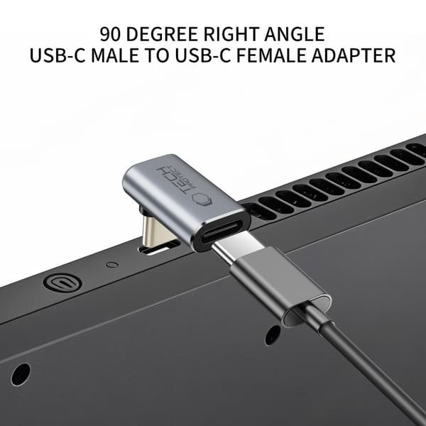 Tech-Protect UltraBoost AA02 kulma-adapteri USB-C 100W - Harmaa