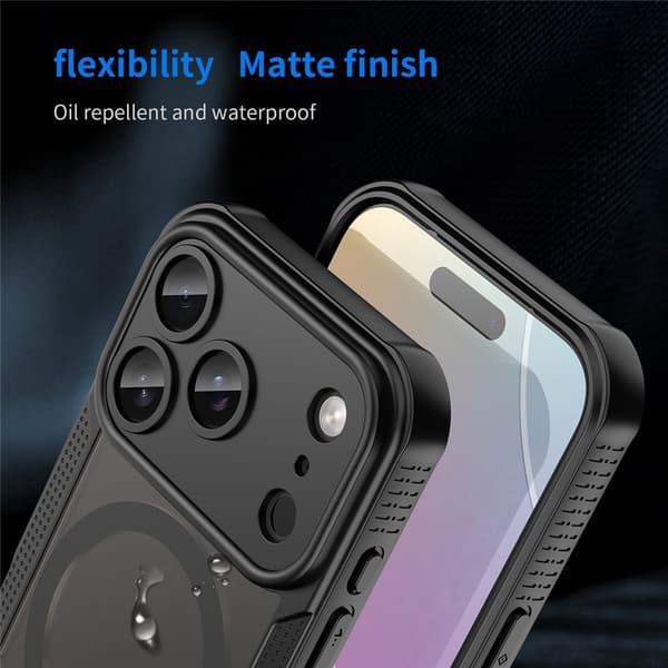 SKALO Armor Hybrid Frosted Cover til iPhone 18 Pro Max - Sort
