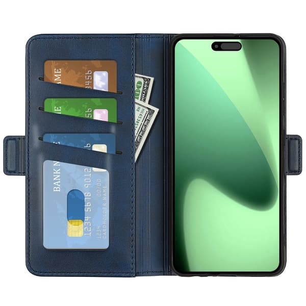 SKALO Premium ID Flip Cover til iPhone 18 Pro - Blå
