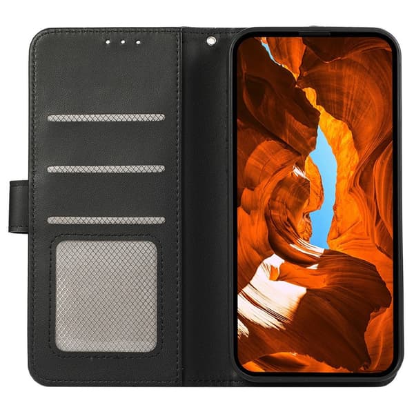 SKALO PU-Læder Flip Cover til iPhone 18 Pro - Sort