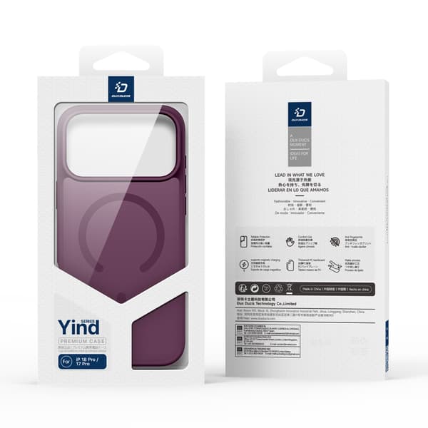DUX DUCIS Yind Series Matte Finish Cover til iPhone 18 Pro - Vin rød