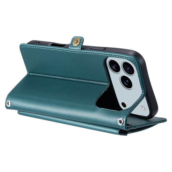 SKALO PU-Læder Kuvert Flip Cover til iPhone 18 Pro Max - Grøn