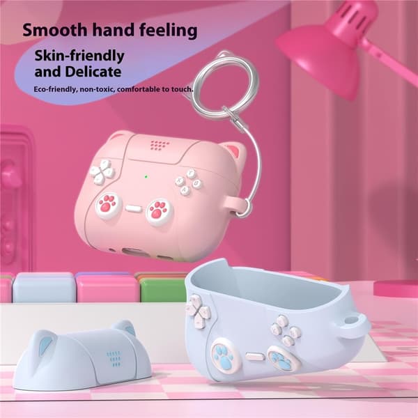 SKALO Cute Cat Controller Cover til AirPods Pro 3 - Sort