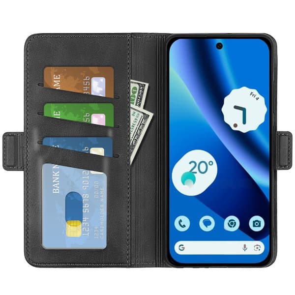 SKALO Premium ID Flip Cover til Google Pixel 10a - Sort