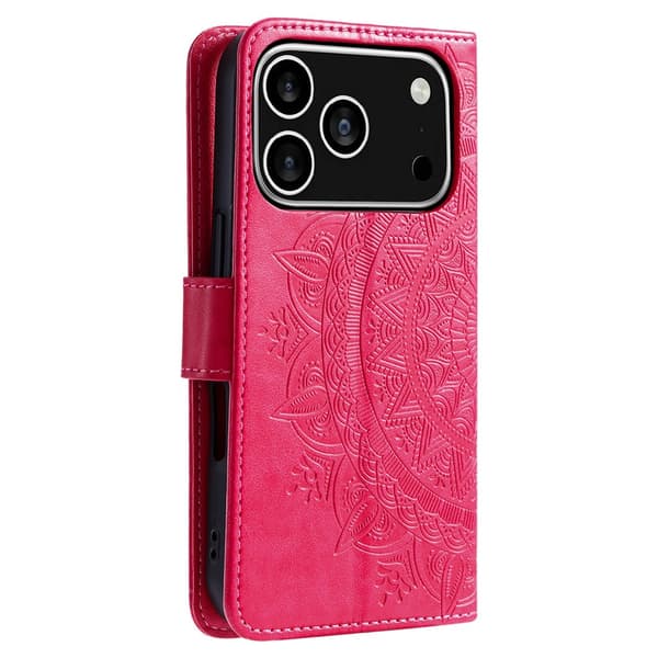 SKALO Mandala Plånboksfodral för iPhone 18 Pro - Cerise