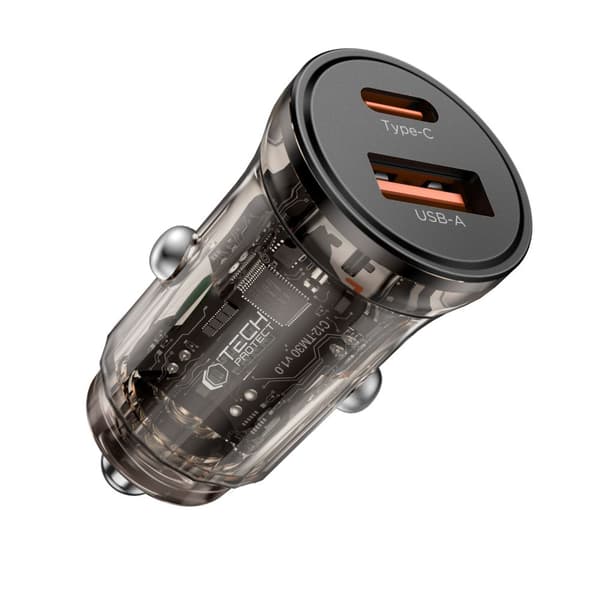 Tech-Protect CC01 billader 2-port 30W QC3.0 - Sort