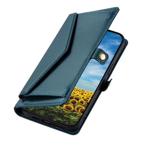 SKALO PU-Læder Kuvert Flip Cover til iPhone 17e - Grøn