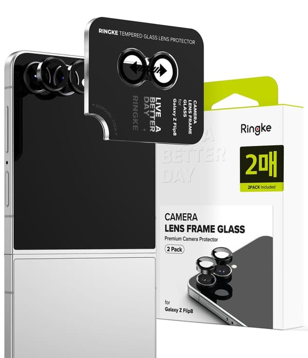 2-PAK Ringke Camera Frame Protector Kamerabeskyttelse til Samsung Galaxy Z Flip8 - Sort