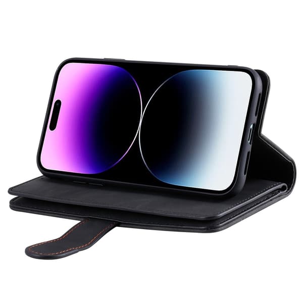 SKALO Big Wallet 9-LOMMER Flip Cover til iPhone 18 Pro Max - Sort