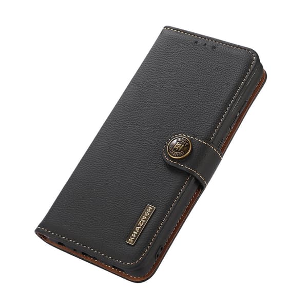 SKALO KHAZNEH Ægte Læder Premium Flip Cover til Google Pixel 11 Pro - Sort