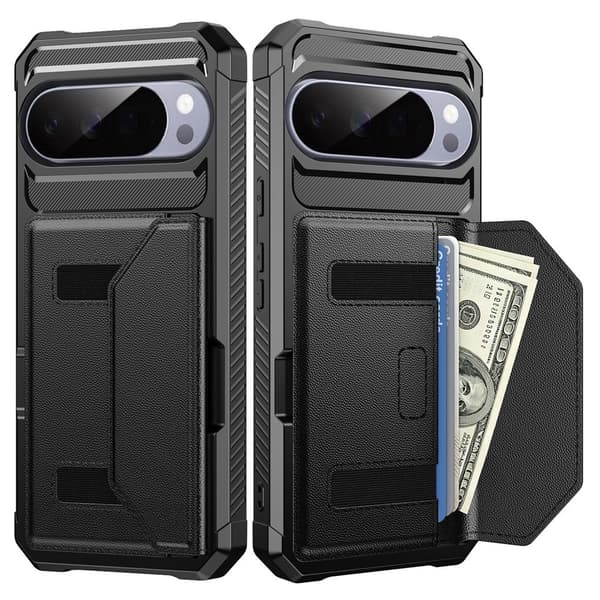 SKALO Armor Kortholder Cover til Google Pixel 11 Pro XL - Sort