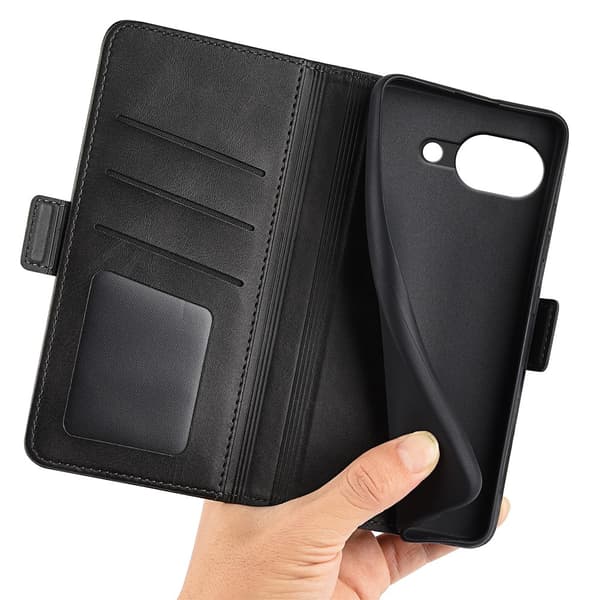 SKALO Premium ID Flip Cover til Google Pixel 10a - Sort