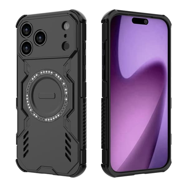 SKALO Armor Ventilated Heat Dissipation Cover til iPhone 18 Pro Max - Sort