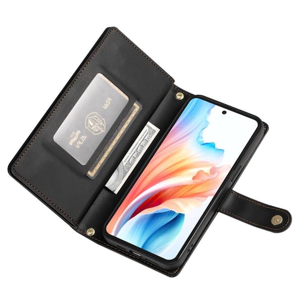 SKALO Zipper Big Flip Cover til Google Pixel 10a - Sort