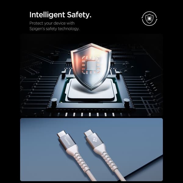 Spigen EB10010CCA Essential USB-C-kabel 100W 1m - Hvid