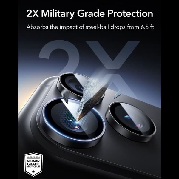 ESR Armorite Camera Protector Kameraskydd i Härdat glas för iPhone 18 Pro Max - Svart