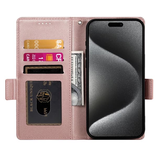SKALO PU-læder Flip Cover til iPhone 18 Pro Max - Rosa guld