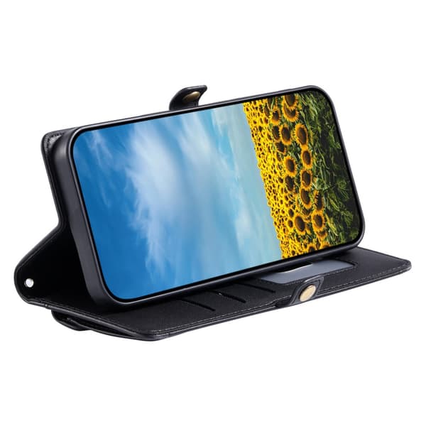 SKALO PU-Nahkakuori Lompakkokotelo sopii iPhone 17e - Musta