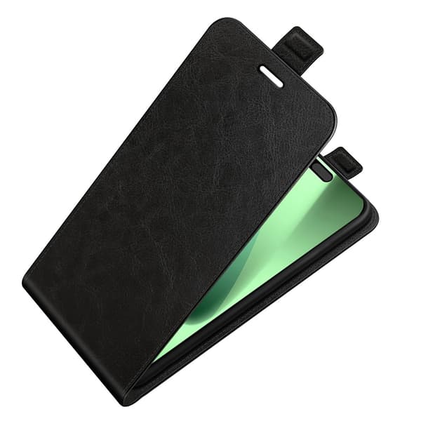 SKALO Vertical Flip PU-Læder Flip Cover til iPhone 18 Pro - Sort