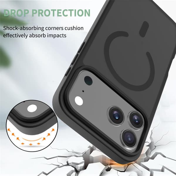 SKALO Skin-touch Hybrid Cover til iPhone 18 Pro Max - Sort