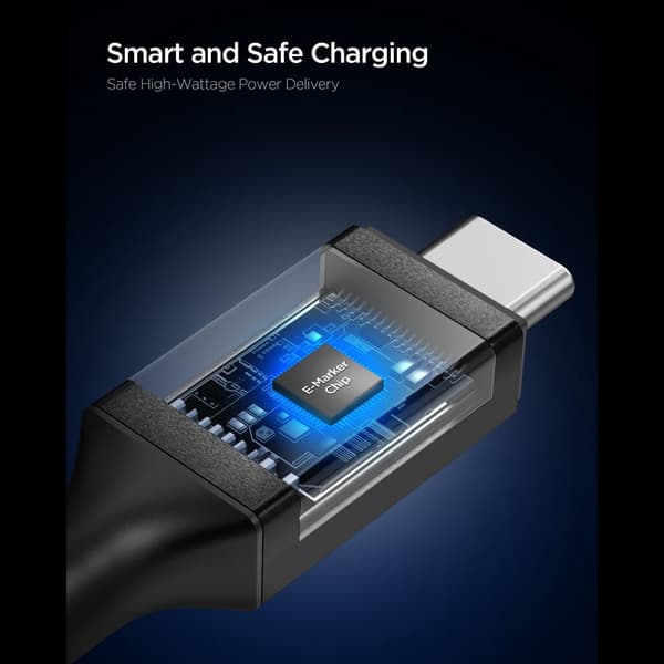 Spigen EB10020CC Essential USB-C-kabel 100W 2m - Svart