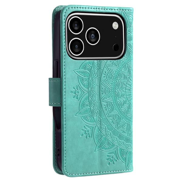 SKALO Mandala Plånboksfodral för iPhone 18 Pro - Turkos