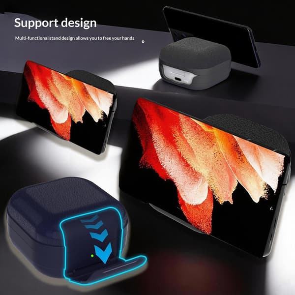 SKALO PU-Læder Cover til Samsung Galaxy Buds4 Pro - Sort