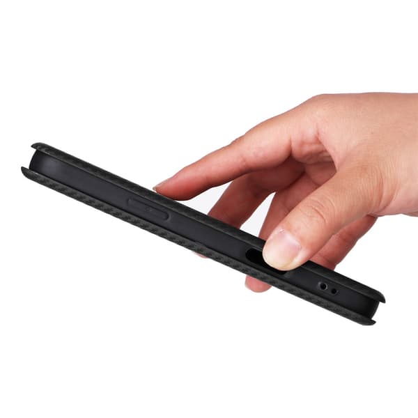 SKALO Carbon Fiber Flip Cover til iPhone 18 Pro Max - Sort