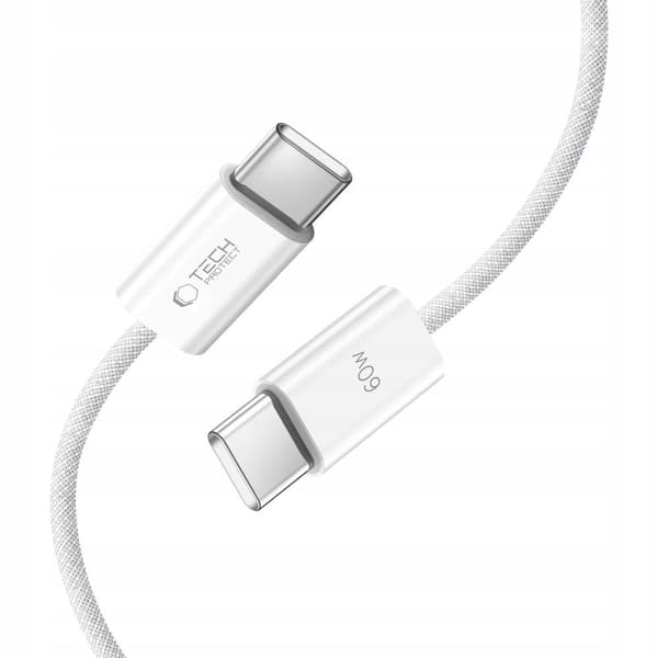 Tech-Protect UltraBoost Classic USB-C-kabel 60W 1m - Vit