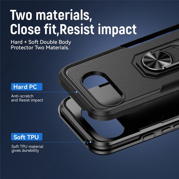 SKALO Armor Metalring Cover til Google Pixel 10a - Sort