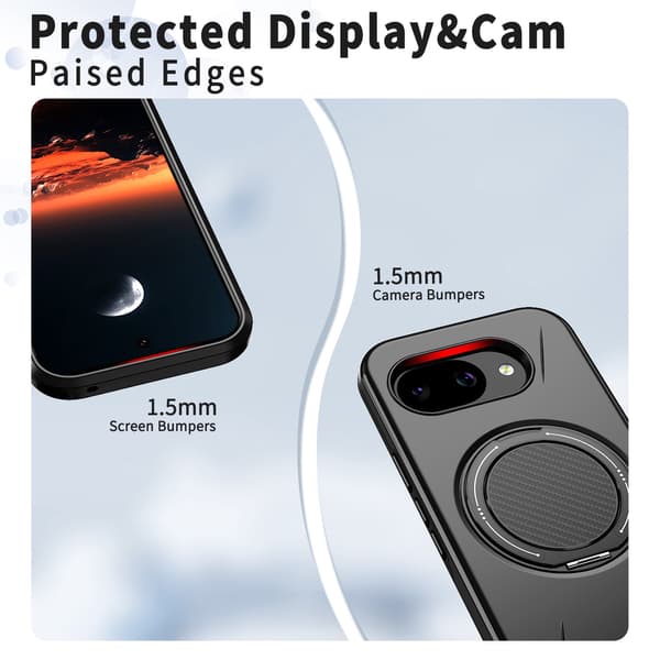 SKALO Roterende Ring Cover til Google Pixel 10a - Sort