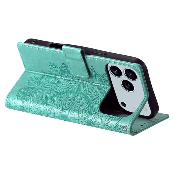 SKALO Mandala Plånboksfodral för iPhone 18 Pro Max - Turkos